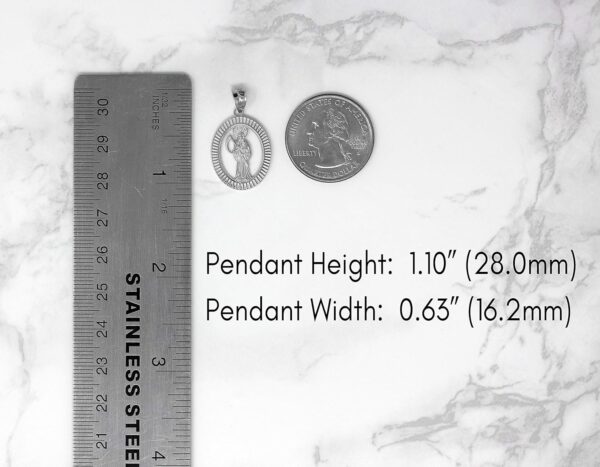 14k Gold Santa Muerte Oval Charm Pendant - Image 2
