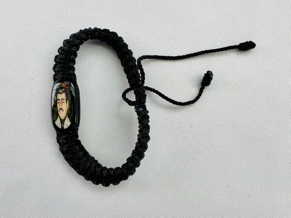 Set de Jesus Malverde: Escapulario de Cuero Negro, Pulcera y Amuleto de Proteccion con La Imagen de Jesus Malverde - Image 2