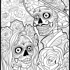 Giant Coloring Poster - Huge Dia De Los Muertos Coloring Posters for Adults & Kids | Large Poster Wall Art | Giant Coloring Pages for Girls, Boys, Arts Crafts, Schools, Family (24"×32)