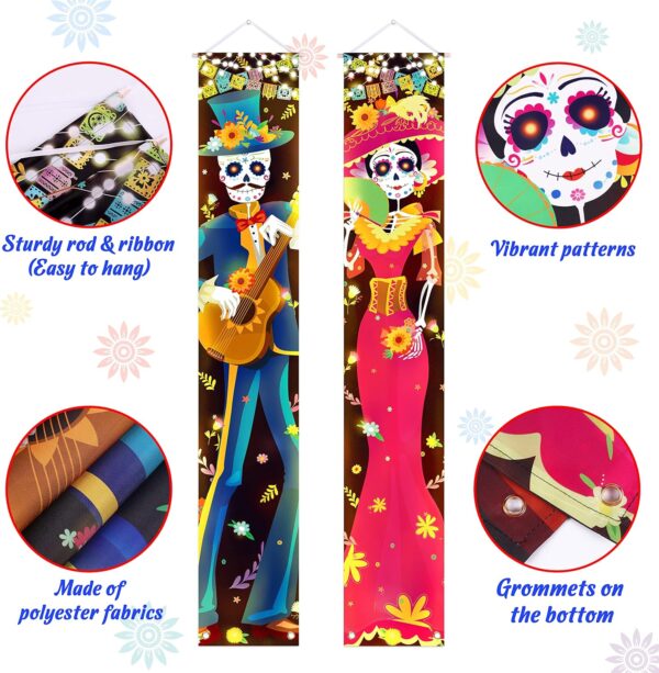 Halloween Decorations Indoor Dia De Los Muertos/Day of The Dead Decorations Lighted Porch Signs Banners Outdoor Wall Door Decor (Not Batteries Included) - Image 6
