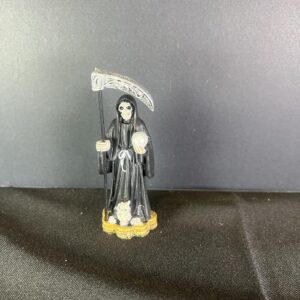 3" Inch Santa Muerte Skull Coin Base Figure Black, Mini