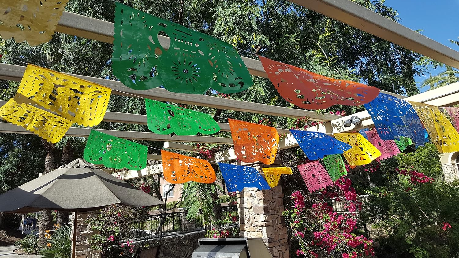 Large Plastic Papel Picado Banner - 15 Feet Long - Two Designs to choose from (3 Pack, Mexico Querido) - Image 4