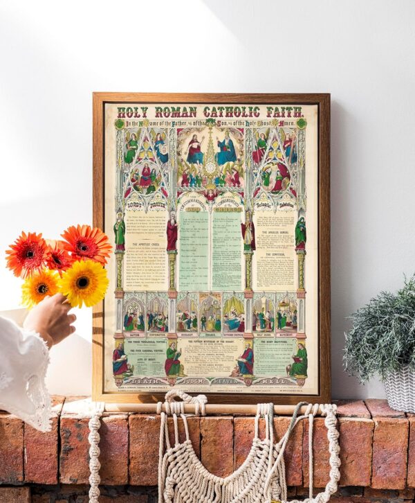 Holy Roman Catholic Faith Gifts Women Men - 1870 Spiritual Religious Wall Art Decor Home Classroom Decorations - 16x20 - Artwork Spirit Poster Bible Verses, Prayer Ten Commandments - Image 5
