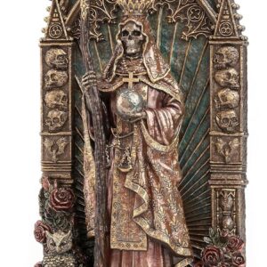 Veronese Design 9 3/8 Inch Regal Santa Muerte Dia De Los Muertos Arch Cold Cast Resin Bronze Finish Sculpture