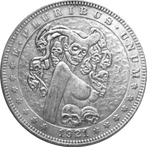 Santa Muerte Novelty V2 Good Luck Heads & Tails Vintage Novelty Hobo Token Coin