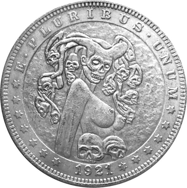 Santa Muerte Novelty V2 Good Luck Heads & Tails Vintage Novelty Hobo Token Coin