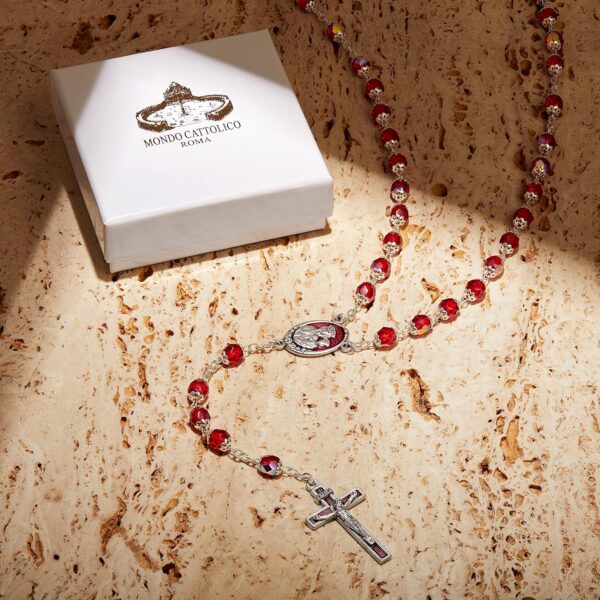 Rosary Beads catholic for Women and Men Blessed During Pope's Angelus, Our Lady of Good Health Traditional Rosary in Faceted Crystal Beads - Perfect Catholic gifts - Image 3
