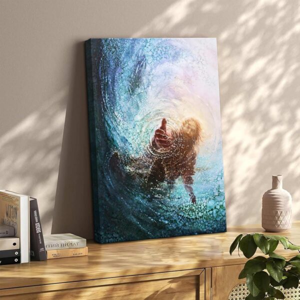 Jesus Christian Wall Art, Hand of God Canvas Paintings Posters Prints, Christ Religion Bible Jesus Salvation Wall Decor for Church Study Prayer Room Home Decoration 12x16 in Framed - Image 4