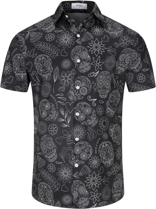 KYKU Mexico Shirt for Men Funny Beach Shirts Hawaiian Button Down Short Sleeve - Image 3
