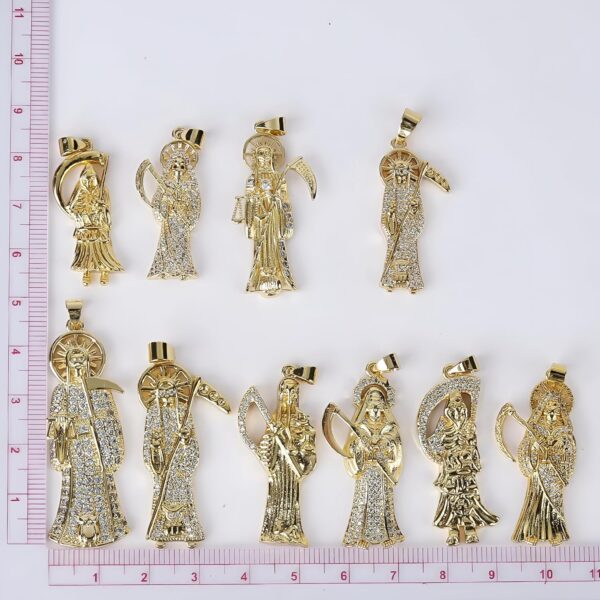 Mai & Claire 14K Gold Filled Santa Muerte Necklace For Women And Men - Holy Death Chain For La Santa Muerte Pendant Christian Jewelry Religious Amulet, Memento Mori - Image 4