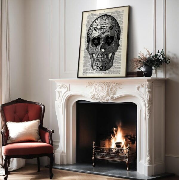 Poster Master Dictionary Art Poster - Retro Sugar Skull Print - Tattoo Art - Day of the Dead Art - Gift for Men, Women - Cool Gothic Decor for Bedroom, Living Room - 8x10 UNFRAMED Wall Art - Image 4