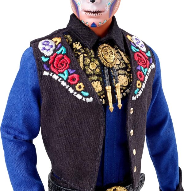 Barbie Signature Fashion Doll, 2022 Día De Muertos Ken Collectible Wearing Shirt, Vest & Sombrero with Calavera Face Paint - Image 4