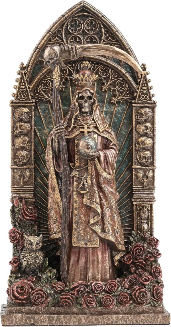 Veronese Design 9 3/8 Inch Regal Santa Muerte Dia De Los Muertos Arch Cold Cast Resin Bronze Finish Sculpture - Image 2
