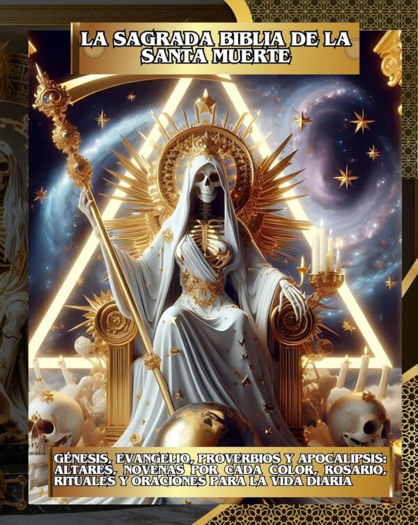 La Sagrada Biblia de la Santa Muerte Libro 1 de 2: Génesis, Evangelio, Proverbios y Apocalipsis: Altares, Novenas por Cada Color, Rosario, Rituales y Oraciones para la Vida Diaria (Spanish Edition)