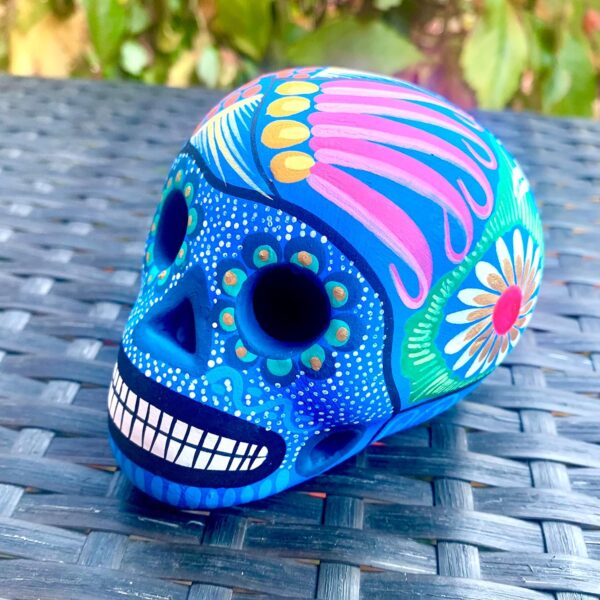 Artesano Valentine's Collection Ceramic (NOT Resin) Hand-Painted Mexican Sugar Skull | Terracotta Clay | ONE 3" Calavera Dia de Los Muertos Day of The Dead Cinco de Mayo [Random Color SP] - Image 7
