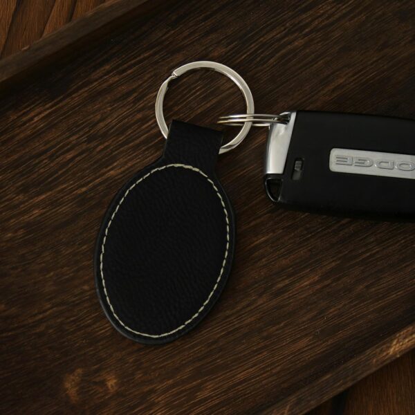 LaserGram Oval Keychain, Santa Muerte, Personalized Engraving Included - Image 4