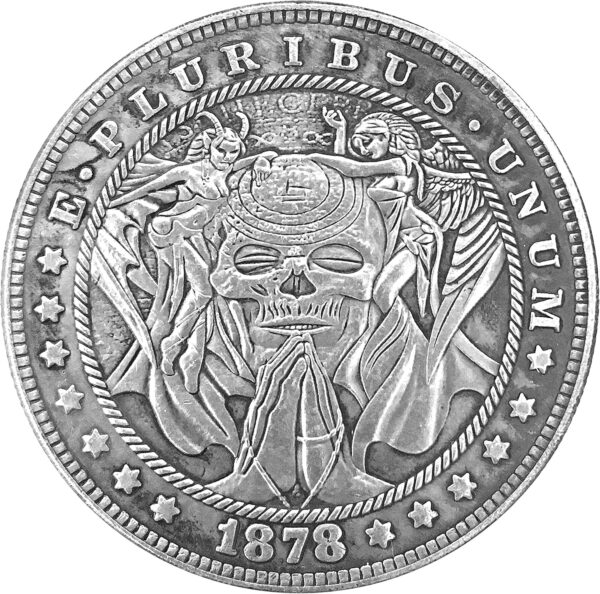 Santa Muerte Novelty V8 Good Luck Heads & Tails Vintage Novelty Hobo Token Coin