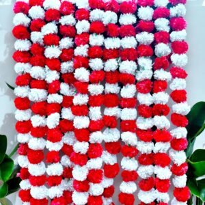 LOVENSPIRE Artificial Marigold Flowers Garland Bandhanwar String for Home Party Door Hanging Diwali Decorations Day of The Dead Ofrenda Dia De Los Muertos Mexican Flowers Halloween Marygold Decor