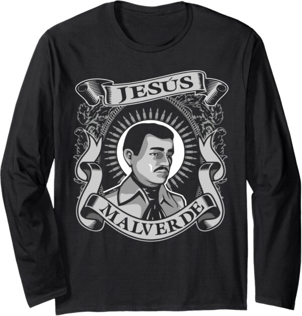 Jesus Malverde Shirt For Women & Men Gifts Jesus Malverde Long Sleeve T-Shirt