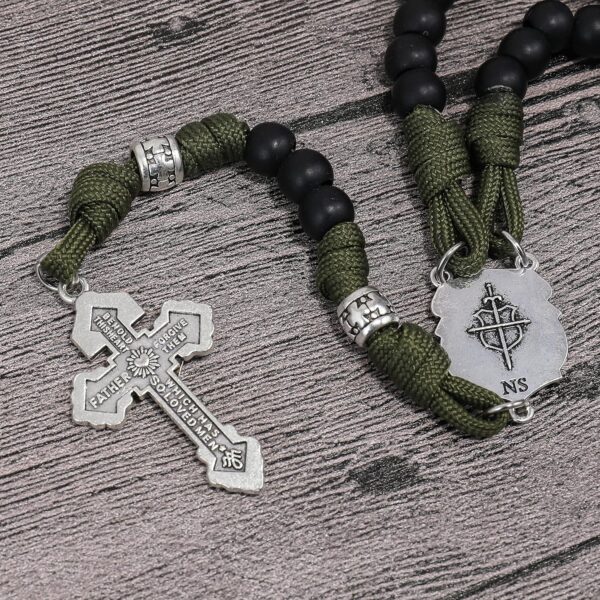 Nazareth Store St Michael Paracord Rosary Beads Rugged Rosary Necklace Strong Corded Catholic Pardon Crucifix - Image 7