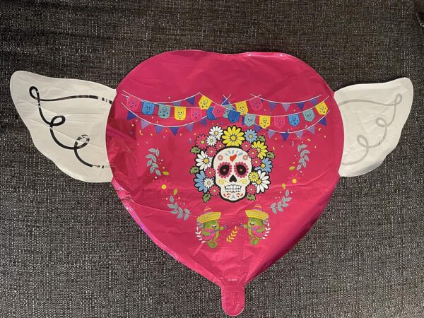 Halloween Day of the Dead Día de los Muertos Heavenly Balloons heart shaped with angel wings (Velvet) - Image 3