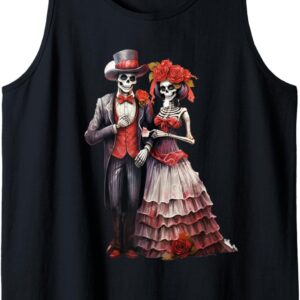 Sugar Skull Mexican Catrina Cinco De Mayo Dia De Los Muertos Tank Top