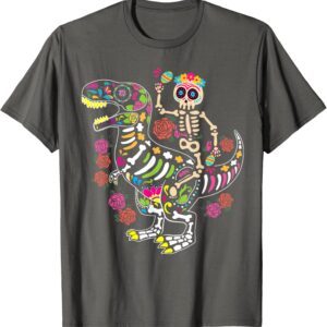 Dia De Los Muertos Skeleton Dino Skull Mexican Boy Toddler T-Shirt
