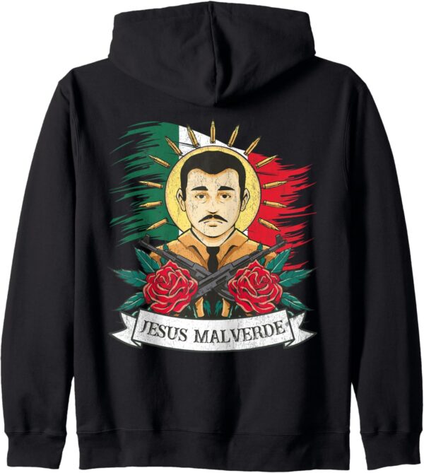 Jesus Malverde Sinaloa Mexico, Jesus Malverde Zip Hoodie