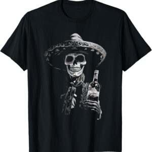 Vintage Skeleton Tequila Mexico Dia De Los Muertos Mexican T-Shirt