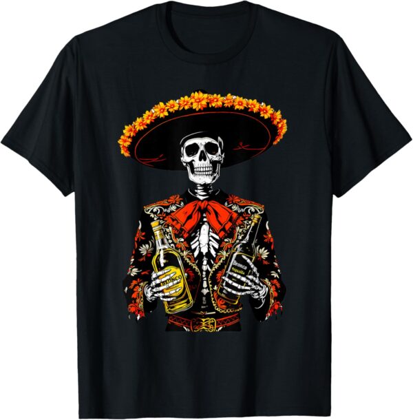 Vintage Skeleton Tequila Mexico Dia De Los Muertos Mexican T-Shirt
